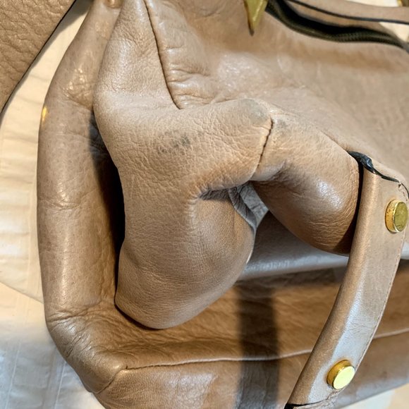 Golden Lane Soave Duo Bloomingdale’s Medium Leather Satchel Purse Bag - Picture 9 of 16